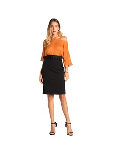 MAGLIA TOP BLUSA DONNA FLY GIRL 10438 01 ARANCIO ORIGINALE PE - Picture 1 of 1