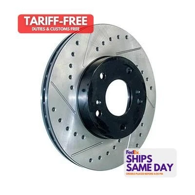 Stoptech 127.62082R, One Sport Drilled/Slotted Br ake Rotor Black Iron Performan - Image 1 of 4