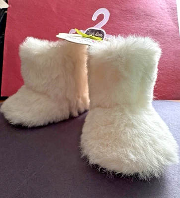 Bebés Niñas Primeros Pasos Botas de Piel Blancas Zapatos de Cuna Nuevos con Etiquetas Talla 2 Foto 1 de 4