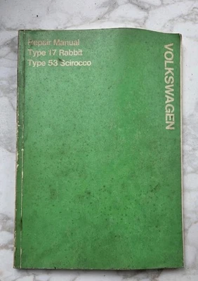 Volkswagen Repair Manual Type 17 Rabbit and 53 Scirocco 1975-1978 - Image 1 of 4
