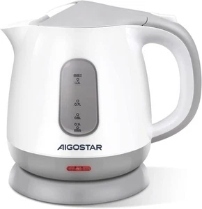 Hervidor eléctrico pequeño Aigostar, hervidor de agua de baja potencia de 1 litro 1100 W para dormitorio Tra - Imagen 1 de 9