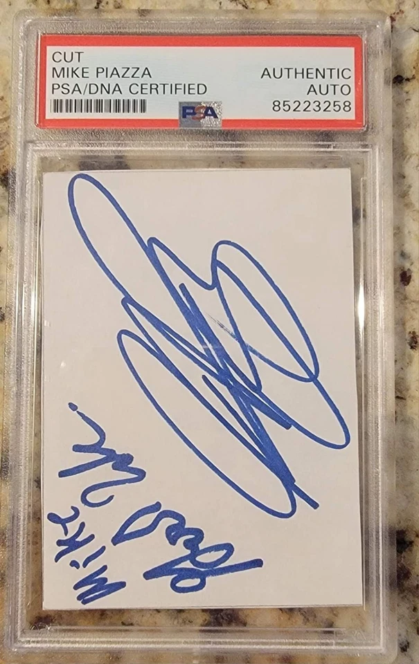 New York Mets HOFaner Mike Piazza Signed Autograph Cut PSA Certified &  Slabbed  - Image 1 of 1
