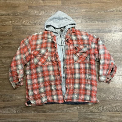 Y2K / Vintage Schmidt Workwear Hooded Flannel Jacket Sherpa Lined Plaid Zip XXL - Image 1 of 4