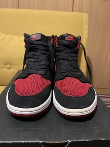 Size UK 9 - Jordan 1 Retro High OG Flyknit Bred 2017 - Picture 1 of 13