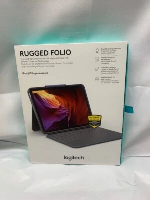 Funda con teclado Logitech resistente tipo folio Apple iPad (10.ª generación) teclado a prueba de derrames Foto 1 de 4