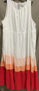 🧷 Ava & Viv Women's Plus Size Sleeveless Colorblock Tiered Dress 2x 🆕As Shown - Picture 1 of 2