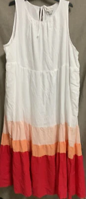 🧷 Ava & Viv Women's Plus Size Sleeveless Colorblock Tiered Dress 2x 🆕As Shown - Image 1 of 2