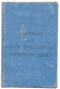1881 Hollinwood & South Chadderton Conservative Club Donation Card Oldham, UK GG - Picture 1 of 4