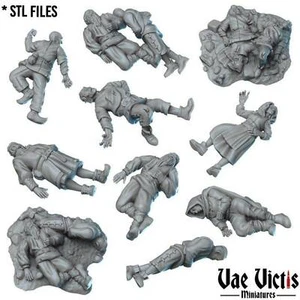 10pc Corpses Dead Mini Set - 28mm 32mm DnD Miniature | Dungeons and Dragons Mini - Picture 1 of 1