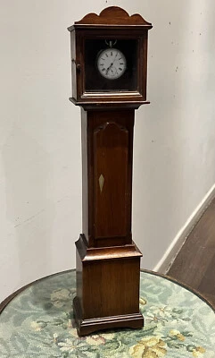 Pocket Watch Holder. Miniature Mahogany Longcase. We Ship Worldwide. - Image 1 of 4