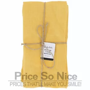 Sur La Table Washed Linen Napkins, Set of 4, Honey MSRP $50 - Picture 1 of 2