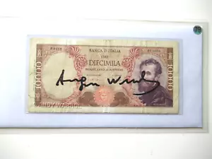 ANDY WARHOL: Echte 10.000 Lire Banknote ORIGINAL Hand-signiert, ZERTIFIKAT - Bild 1 von 5