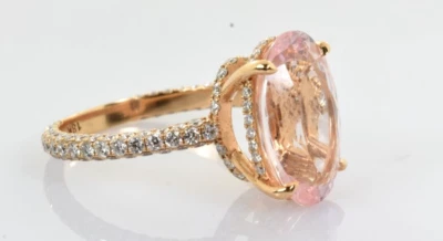 ANYE Designs Anillo de Morganita y Diamantes Oro Rosa de 18k 6,36 ctw Talla 9,5 Foto 1 de 4