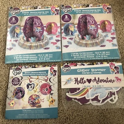 Nuevo MLP My Little Pony Mesa Remolino Colgante Decoraciones Banner Foto 1 de 4