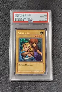 YGO Gemini Elf Secret Rare Unlimited Reverse Foil Misprint LON-000 PSA 10 - Picture 1 of 2