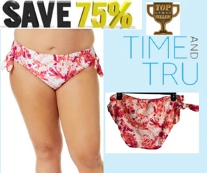 Time and Tru costume da bagno donna Plus fondo rialzato medio 1X 16W-18W nuovo con etichette carino - Foto 1 di 14