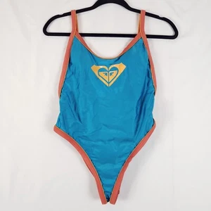 Roxy Retro Badeanzug Damen kleiner Einteiler hinten offen hoch geschnitten frech blau *Mängel - Bild 1 von 13