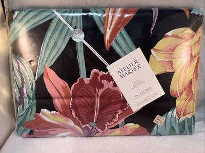 NIP  Vintage Martex Atelier Multicolor Tropical Floral Full Flat Sheet Antigua - Image 1 of 4