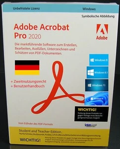 Adobe Acrobat Pro 2020 Vollversion CD + Handbuch Win Student and Teacher NEU - Bild 1 von 7