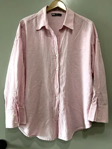 Pietro Brunelli Linen blend Italy maternity button down pink Shirt Size XL - Picture 1 of 9