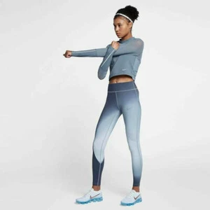Women's Nike Power 874747 Women's Epic Lux Printed Engineered Tights M Blue - Picture 1 of 3