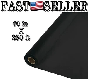Creative Converting Black Velvet Plastic Banquet Table Roll 250ft x 40 inch - Picture 1 of 2
