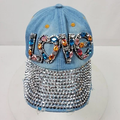 Gorra de colección LOVE Distressed Bling Love con pedrería cuentas lentejuelas talla única Foto 1 de 4