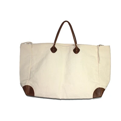 Bolsa tote de lona KAPITAL Smiley couro aparado XL G2U - Imagem 1 de 4