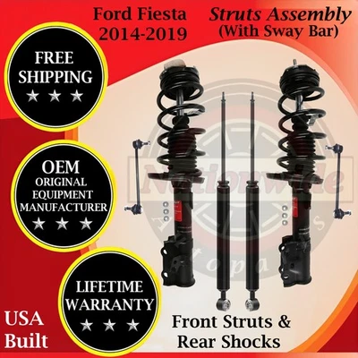 Apoios de suspensão dianteiros Monroe OEM com barra oscilante e amortecedor traseiro para Ford Fiesta 2014-2019 - Imagem 1 de 4