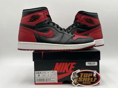 Nike Air Jordan Retro 1 High OG Bred Banned 2016 Size 9 Authentic Basketball  - Image 1 of 4