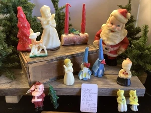 2170🌟Vintage Holiday Christmas Lot (15) Most Gurley Figural Candles 3-8” As Is - Picture 1 of 19