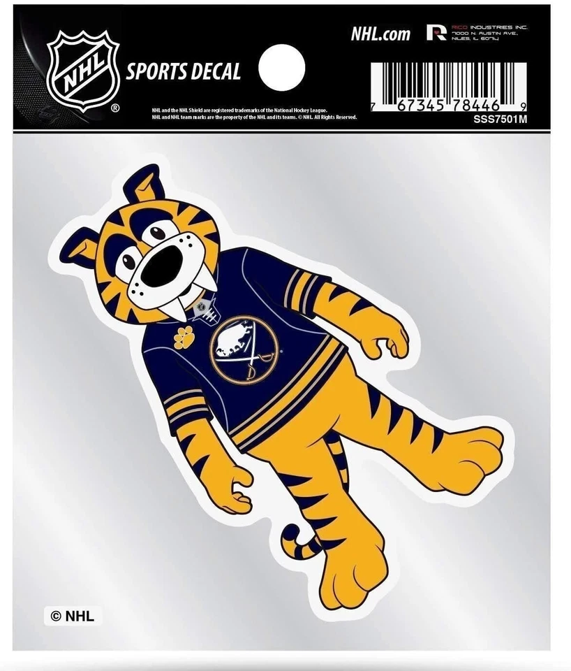Buffalo Sabres 4x4 Decal Sticker Mascot Logo Premium with Clear Backing Flat... - Image 1 of 1