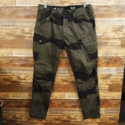 Pantalones cargo G-Star Raw camuflados para hombre talla 36x34 medidos 36x31 cremallera militar Foto 1 de 4