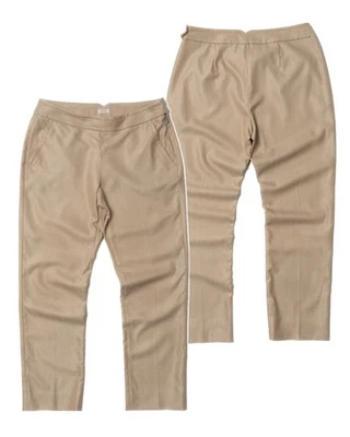 📌AGNONA Pantalón Pantalones Pantalones Mujer Mezcla Lana Seda Pierna Recta Foto 1 de 4