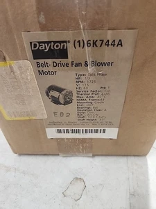 Motore ventola e soffiatore trasmissione a cinghia Dayton 1 6K744A 1725 giri 115V - Foto 1 di 6