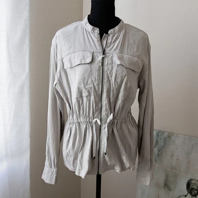 Chaqueta de aviador ANTHROPOLOGIE X MAEVE mezcla de lino talla S Foto 1 de 4