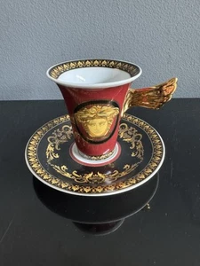 Rosenthal VERSACE Medusa REPLICA Red Demitasse Cup & Saucer - 1 Set - Not Used - Picture 1 of 6