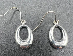 OVALE HAKEN-OHRRINGE STERLINGSILBER 925 Damen STERLINGSILBER SU TH 1,97 g - Bild 1 von 5