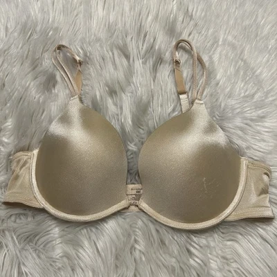Sujetador Ambrielle 36C Beige Push Up Plunge Con Aros Cierre Trasero DEFECTUOSO Foto 1 de 4
