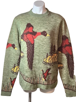Suéter Pullover Pato Mallard Vintage Foto 1 de 4