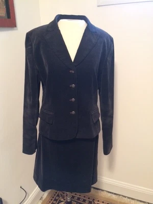 Tahari Mujer Gris Oscuro Fino Pana Falda Traje, Talla 14 Foto 1 de 4