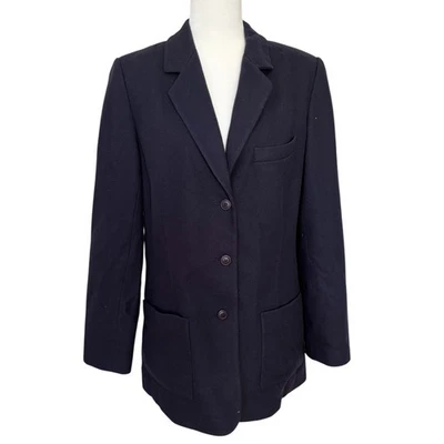 Eddie Bauer Wool Blazer Jacket Women’s Navy Blue Size Medium Tall - Image 1 of 3
