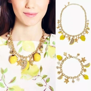 Kate Spade New York Lemon Tart Charm Necklace Gold Yellow Enamel Glaze starfish - Picture 1 of 9