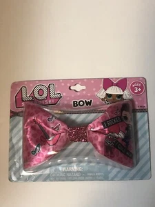 LOL Surprise Pink Rocker & Diva Hair Bow Clip Printed Satin Headpiece Accessory - Picture 1 of 2