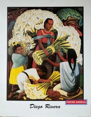 Impresión artística vintage Diego Rivera El vendedor de flores 22 x 28 Foto 1 de 4