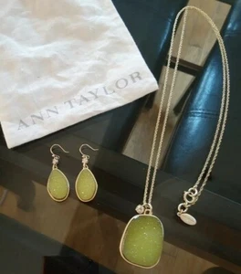 Ann Taylor Stone Necklace & Earrings Set - Picture 1 of 6