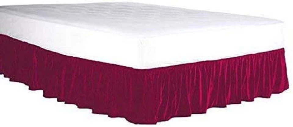 Эластичный бархат кровать юбка пыли с оборками легко подходит кровать юбка розовый, королева 14» падение - Изображение 1 из 1