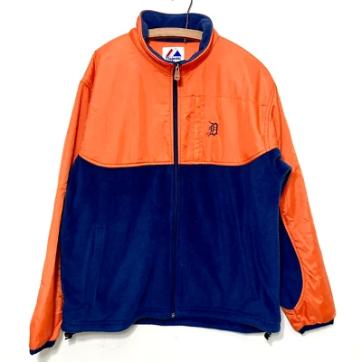 Detroit Tigers Jacket Coat English D Majestic Mens Size Large - Image 1 of 4