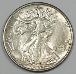 Medio dólar Walking Liberty 1934 casi sin circular plata 50c - Imagen 1 de 4