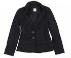 TU Womens Black Polyester Jacket Blazer Size 10